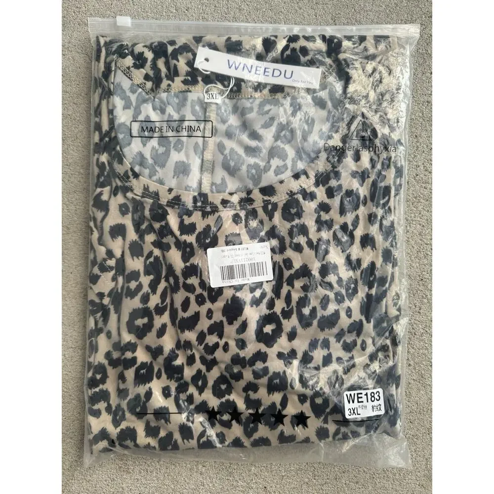 Lot (6) Plus Size 3X T Shirts Solid Colors Leopard Print Blouse Woman Within - Picture 2 of 13